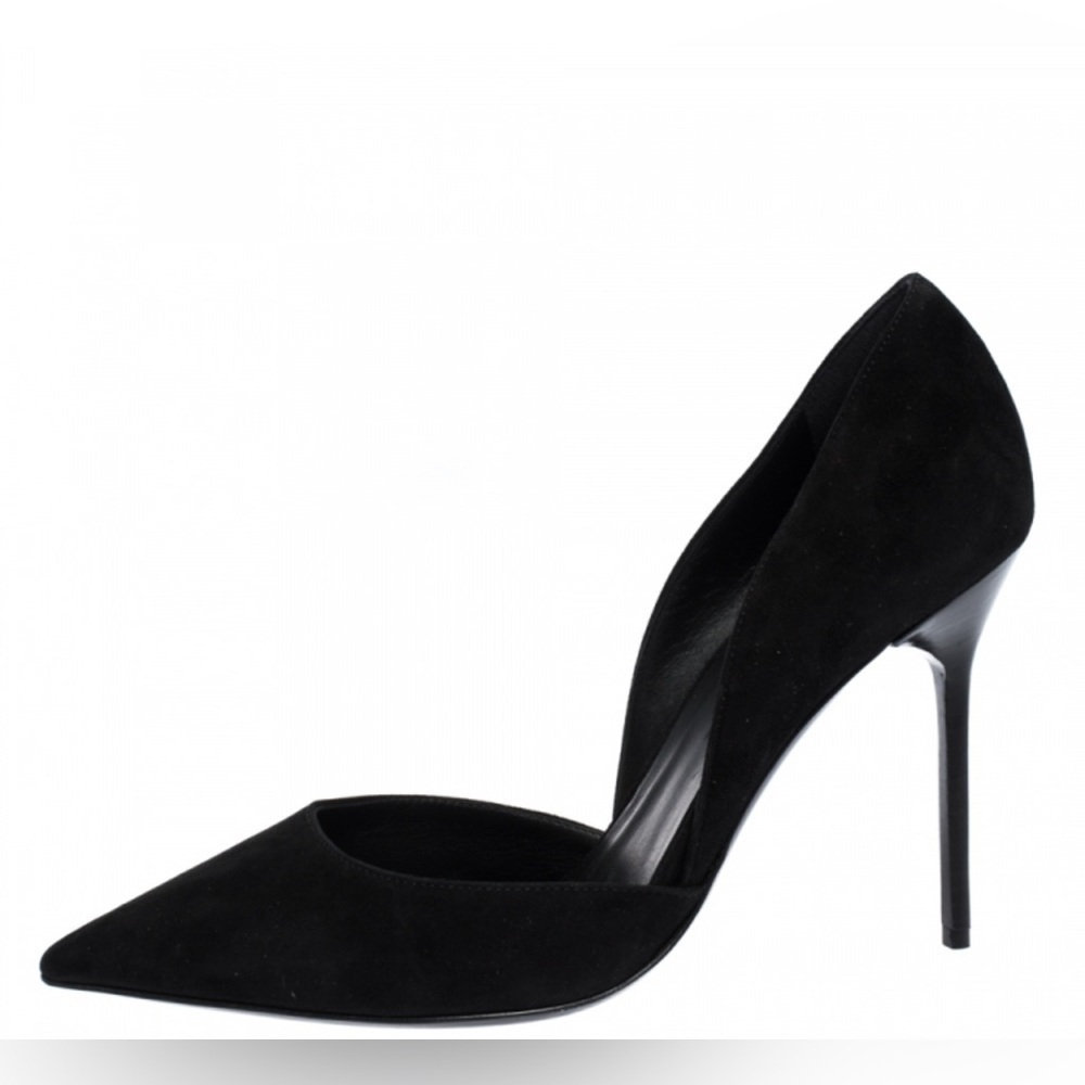 BURBERRY Virna 105 Black Suede Classic Pumps Heels 36
